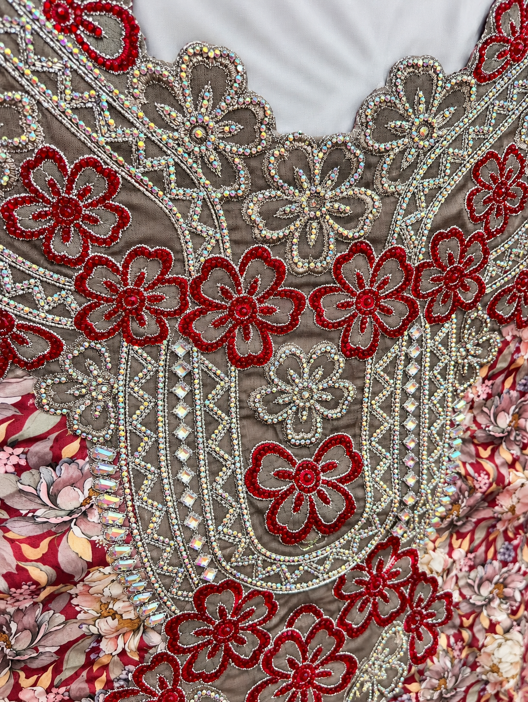 Ghazal Red Mukhawar – Italian Silk