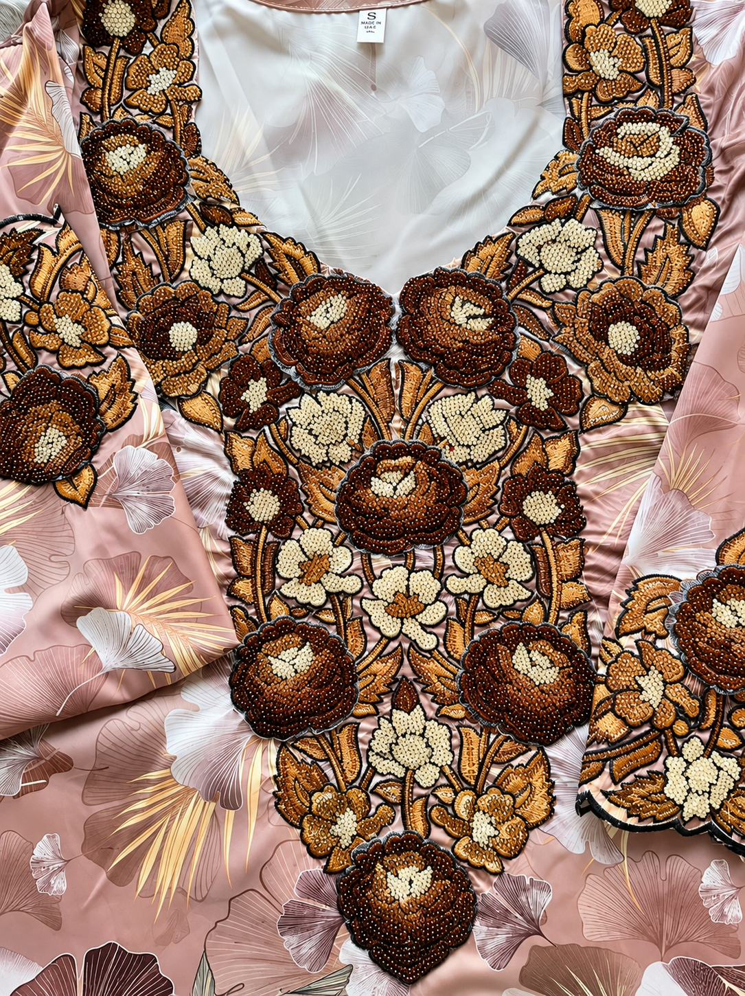 3D Brown Rose Mukhawar – Italian Silk